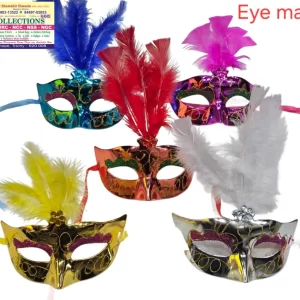 Feathered Masquerade Eye Masks - Multi-Color Carnival & Party Costume Accessories