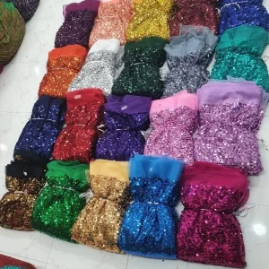 Ultra-Shimmer Large Sequin Net Fabric - Multi-Color Dance & Costume Material by the Yard/Meter