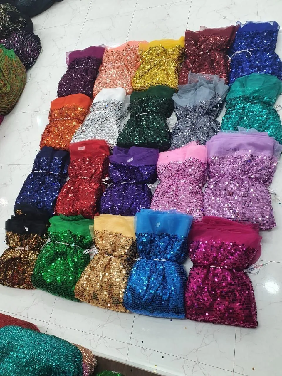 Ultra-Shimmer Large Sequin Net Fabric - Multi-Color Dance & Costume Material by the Yard/Meter