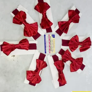 Sparkly Red Bow Baby Headbands - Soft Stretch Nylon Accessory for Infants & Toddlers