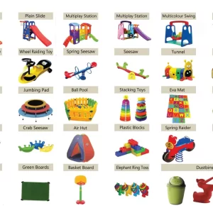 Complete Indoor & Outdoor Play Hub Equipment - Slides, Rockers, Swings, and Toys