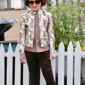 Million Fashion Kids' Abstract Print Indo-Western Bandhgala Suit Set - Layered Jodhpuri Style