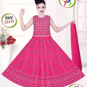 Yaameen Dresses (YD) 'Rani Pink Fantasy' Embroidered Lehenga Choli Set with Dupatta (Size 22x32) (D.No-Y.20106)